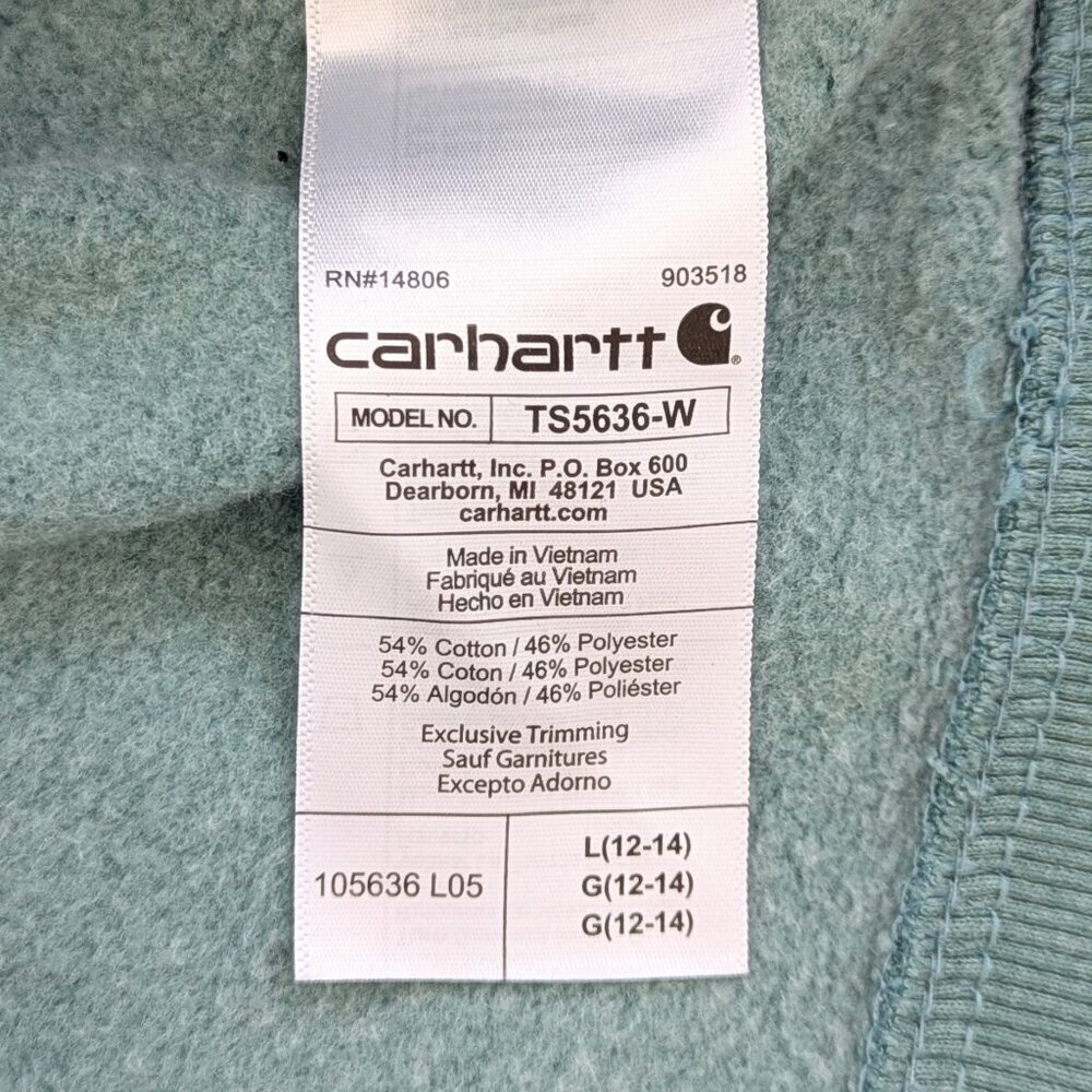 Carhartt Rain Defender Green Hoodie Sweatshirt Women's Size L - Picture 8 of 10